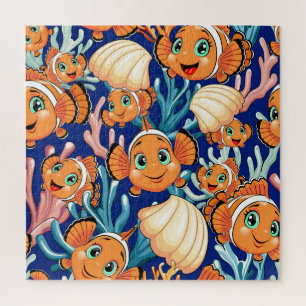 Clownfisch Cartoon süß Familie Unterwasser