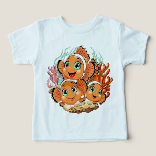Clownfisch Cartoon süß Familie Unterwasser