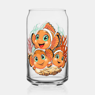 Clownfisch Cartoon süß Familie Unterwasser Dosenglas