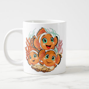 Clownfisch Cartoon süß Familie Unterwasser Jumbo-Tasse