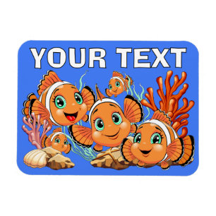 Clownfisch Cartoon süß Familie Unterwasser Magnet