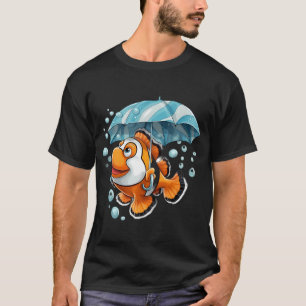 Clownfisch hält einen Regenschirm T-Shirt