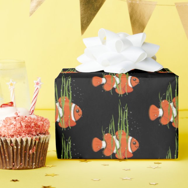 Clownfisch in Algen Geschenkpapier (Geburtstagsparty)