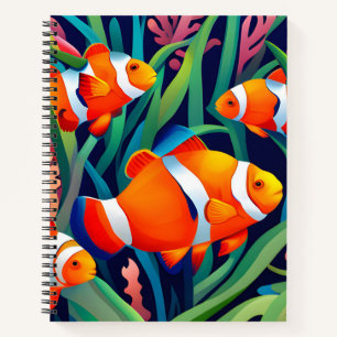 Clownfisch in Meeresalgen Notizbuch