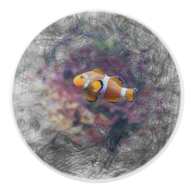 Clownfisch Keramikknauf (Vorderseite)