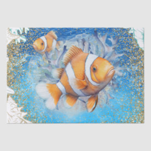 Clownfisch Muschel Wasserfarbe Seidenpapier