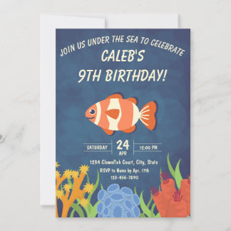 Clownfish Einladung zum Geburtstag
