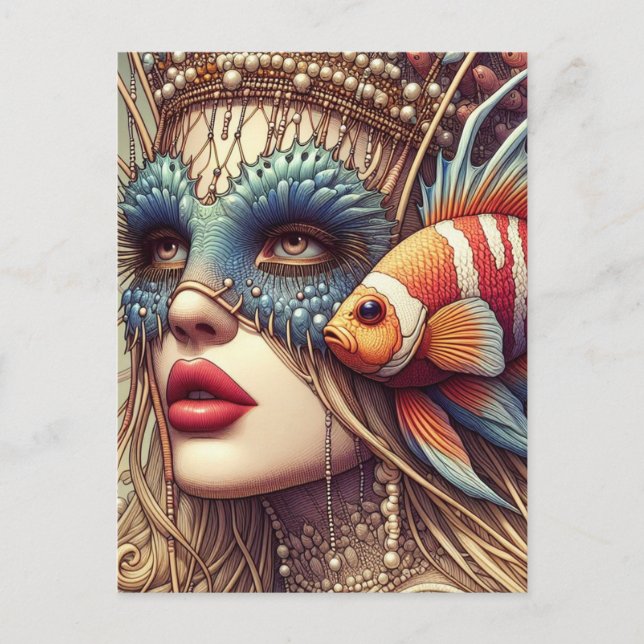 ClownFish Fashion Frau Postkarte (Vorderseite)