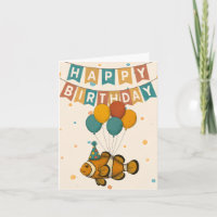 Clownfish Geburtstagskarte - Funny Party Tier