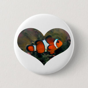 Clownfish Herz-Knopf Button