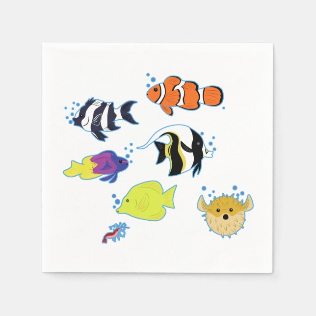 Clownfish und Freunde Serviette (Vorderseite)