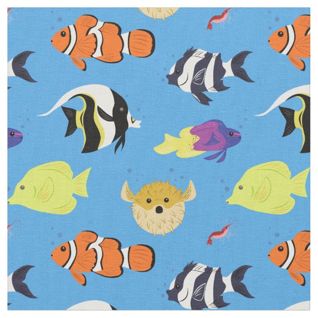 Clownfish und Freunde Stoff (Nahaufnahme)
