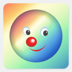 Clowngesicht Quadratischer Aufkleber