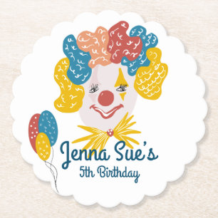 Clownhandgezeichneter Karneval Geburtstag farbenfr Untersetzer