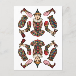 Clownjunge mit Knickpapier-Puppenausschnitt Postkarte