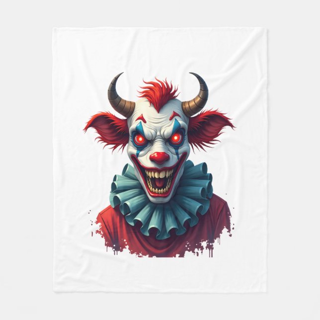 Clownkuh des Terrors Fleecedecke (Vorderseite)