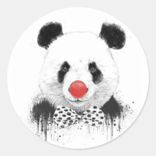 Clownpanda Runder Aufkleber