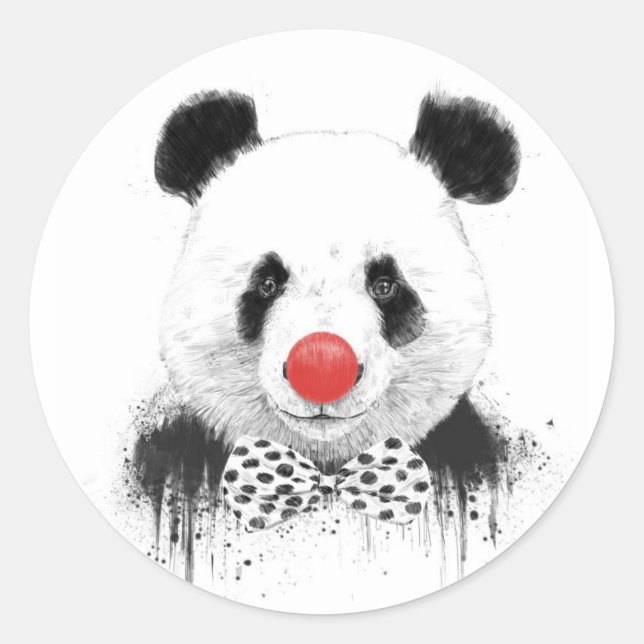 Clownpanda Runder Aufkleber (Vorderseite)