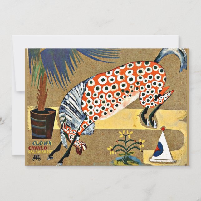 Clownpferd, Kunstmalerei, Karte (Vorderseite)
