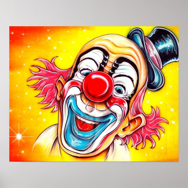 Clownplakat lachen poster (Vorne)