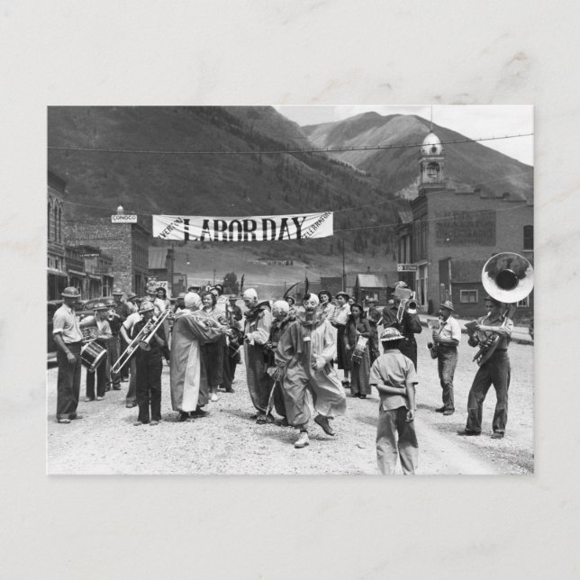 Clowns am Arbeitstag, 1940 Postkarte (Vorderseite)