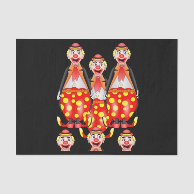 Clowns aus dekorativem Papiertaschentuch Seidenpapier (Vorderseite)