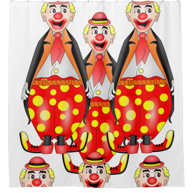 Clowns colorés rideau de douche pour enfants blanc (Devant)