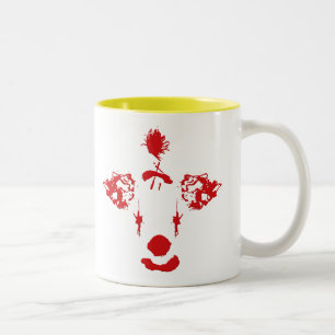 Clowns haben mich dazu gebracht zweifarbige tasse