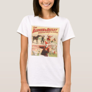 Clowns mit auftretenden Gänsen, Hähnen und Esel. T-Shirt
