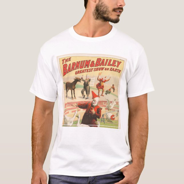 Clowns mit Darstellenden Gänsen, Roosters & Donkey T-Shirt (Vorderseite)