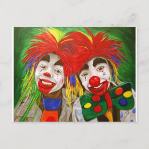 Clowns mit Kid Postkarte