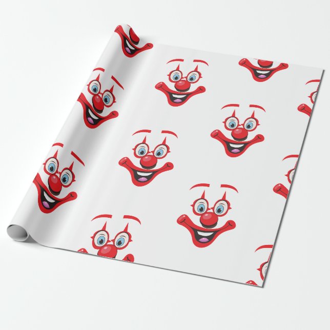 Clowns-Muster Geschenkpapier (Ungerollt)