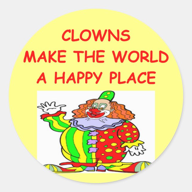 Clowns Runder Aufkleber (Vorderseite)