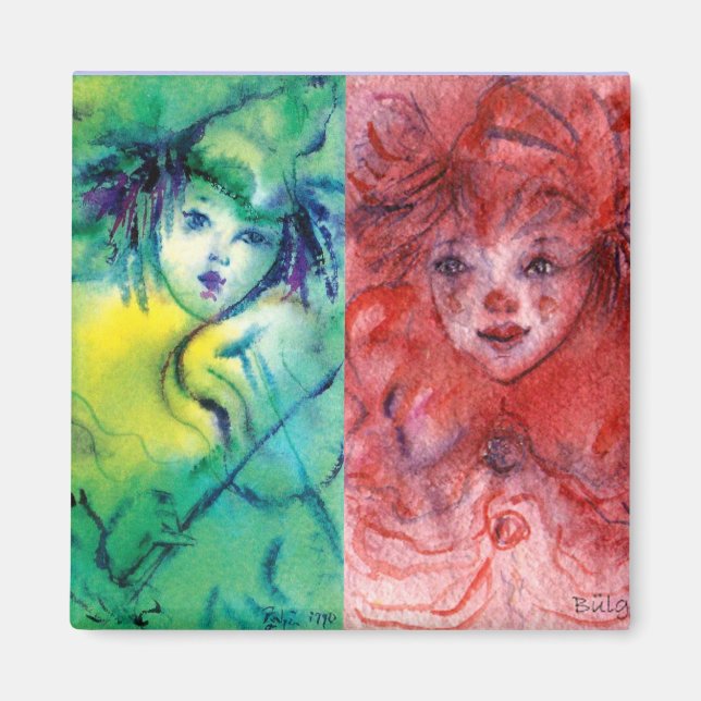 CLOWNS SAMMLUNG / Venezianischer Masquearde Ball Magnet (Vorne)