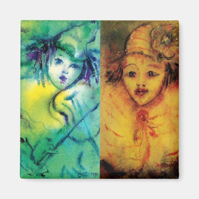 CLOWNS SAMMLUNG / Venezianischer Masquearde Ball Magnet (Vorne)