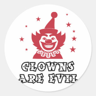 Clowns sind böse runder aufkleber
