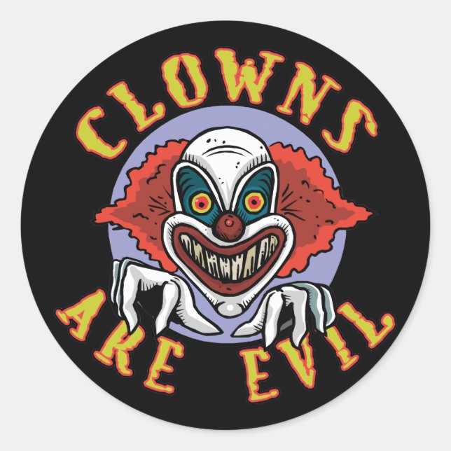 Clowns sind böse Stickers/Umschlag Aufkleber (Vorderseite)