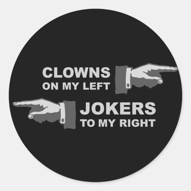 Clowns und Joker Runder Aufkleber (Vorderseite)