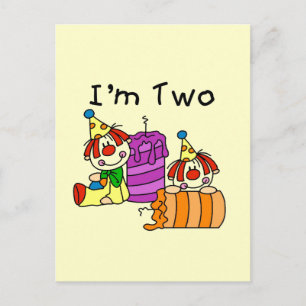 Clowns und Kerzen 2. Geburtstagsgeschenke Postkarte