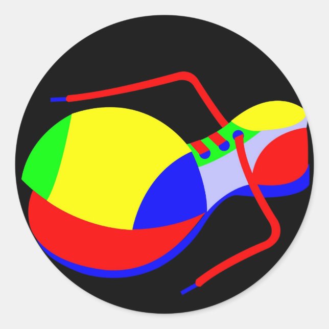 Clownschoe Runder Aufkleber (Vorderseite)
