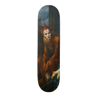 Clownschrei auf Skateboardplattform Skateboard