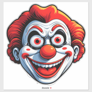Clownsgesicht im Cartoon-Stil Aufkleber