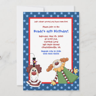 Clownstädter Karneval Geburtstag Einladung 12x18