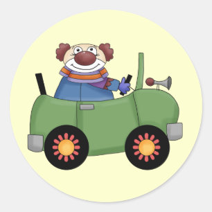 Clownwagen Runder Aufkleber