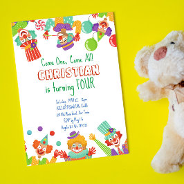 Clownzirkus Geburtstagsfeier Einladung