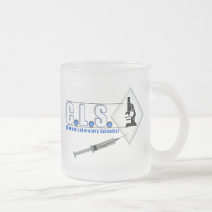 CLS BLAUES LOGO mit MIKROSKOP - Mattglastasse