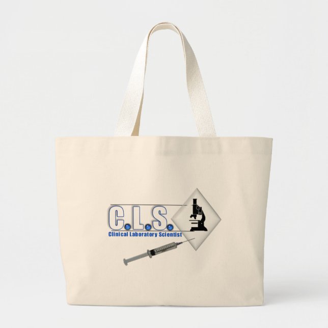 CLS BLUE LOGO W/MICROSCOPE - LABRADOR WISSENSCHAFT JUMBO STOFFBEUTEL (Vorne)
