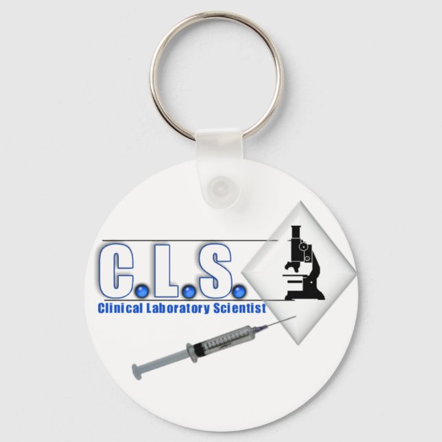 CLS BLUE LOGO W/MICROSCOPE - LABRADOR WISSENSCHAFT SCHLÜSSELANHÄNGER (Vorderseite)