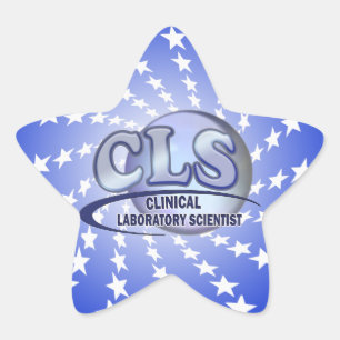 CLS FunBlue LOGO - KLINISCHER LABORWISSENSCHAFTLER Stern-Aufkleber