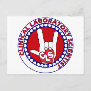 CLS KLINISCHES LABOR WISSENSCHAFTLER I LIEBE LOGO POSTKARTE